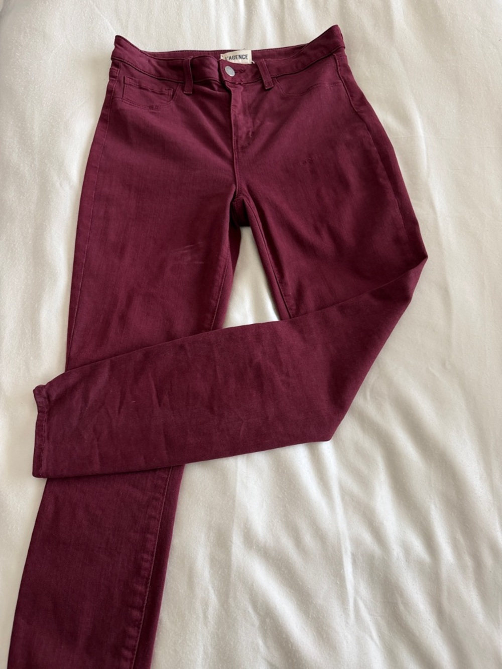 L'AGENCE Straight Leg Pants in Deep Burgundy